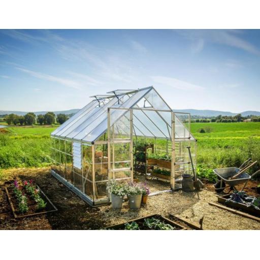 Balance 10ft x 12ft Polycarbonate Greenhouse - Silver Frame