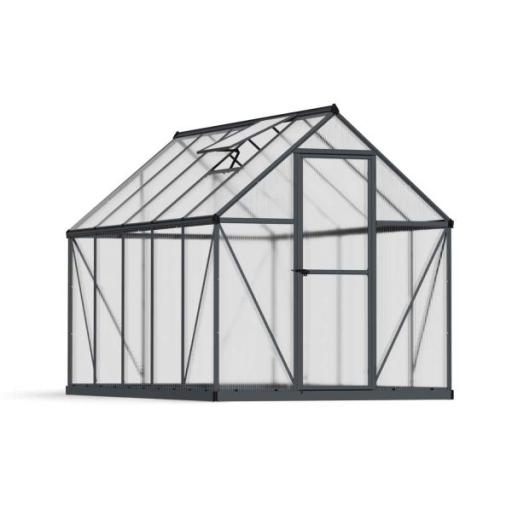 Mythos 6ft x 10 Polycarbonate Greenhouse - Grey Frame