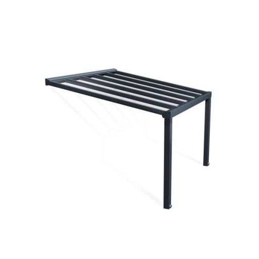 Stockholm Patio Cover 3.4m x 3.7m - Grey Aluminium Frame & Clear Polycarbonate