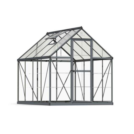 Hybrid 6ft x 8ft Polycarbonate Greenhouse Kit - Grey Structure