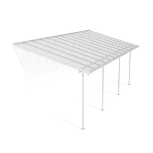 Sierra Patio Cover 3m x 7.4m - White Aluminium Frame & Clear Polycarbonate