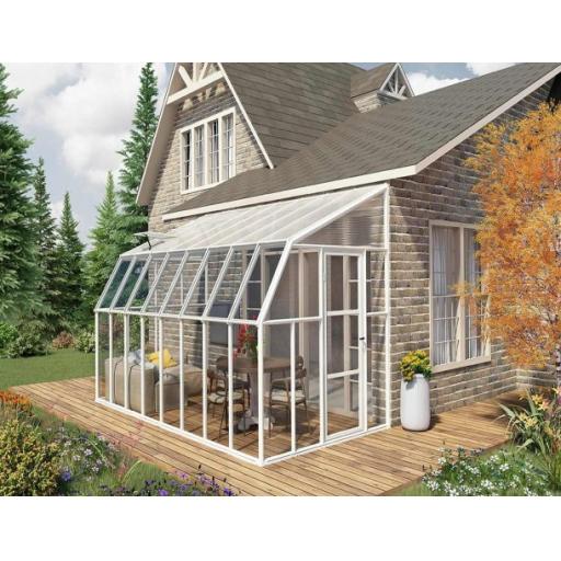 Sunroom 2.5m x 5m Lean to Conservatory - Aluminium White Frames