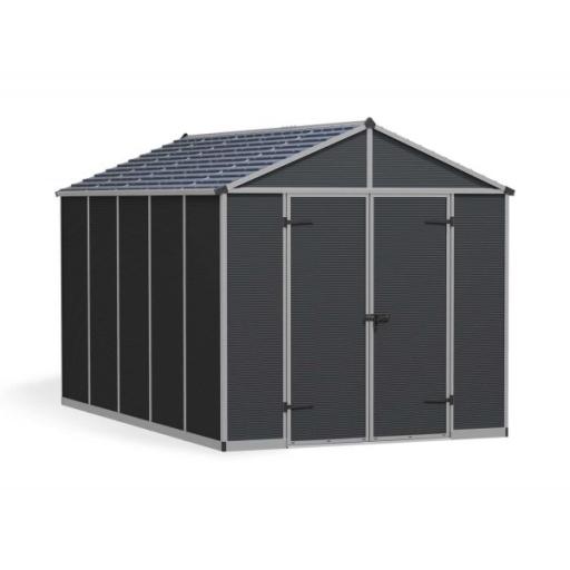 Rubicon 8ft x 12ft Shed With Floor - Dark Grey Panels