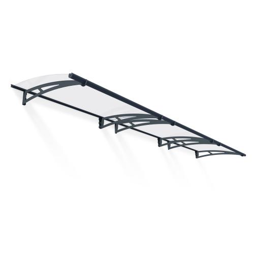 Aquila 4.5m x 0.9m Door Canopy - Grey Aluminium Frame