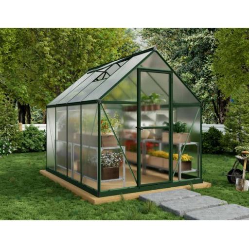 Mythos 6ft x 8ft Polycarbonate Greenhouse - Grey Frame