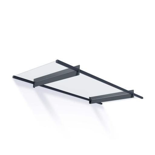 Nancy 2.1m x 0.9m Door Canopy - Grey Aluminium Frame