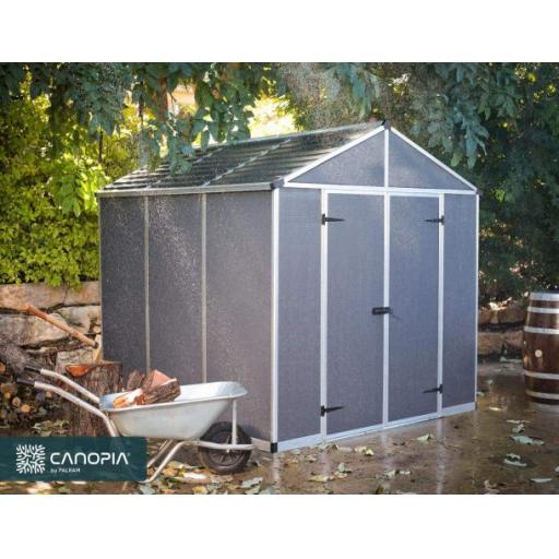 Rubicon 8ft x 8ft Garden Shed With Floor - Dark Grey Polycarbonate Panels