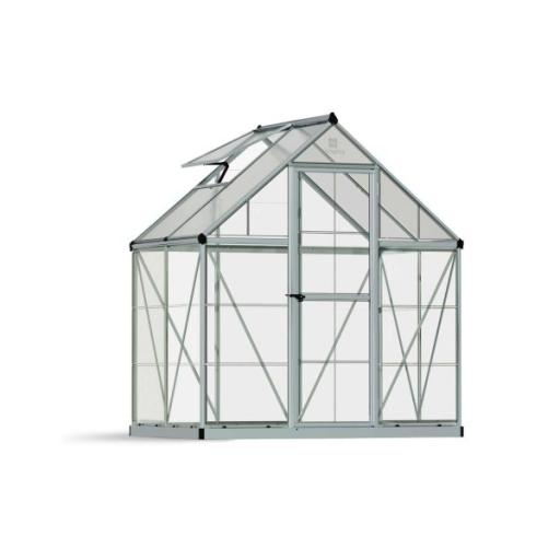 Hybrid 6ft x 4ft Polycarbonate Greenhouse - Silver Frame