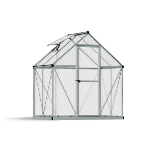 Mythos 6ft x 4ft Polycarbonate Greenhouse - Silver Frame