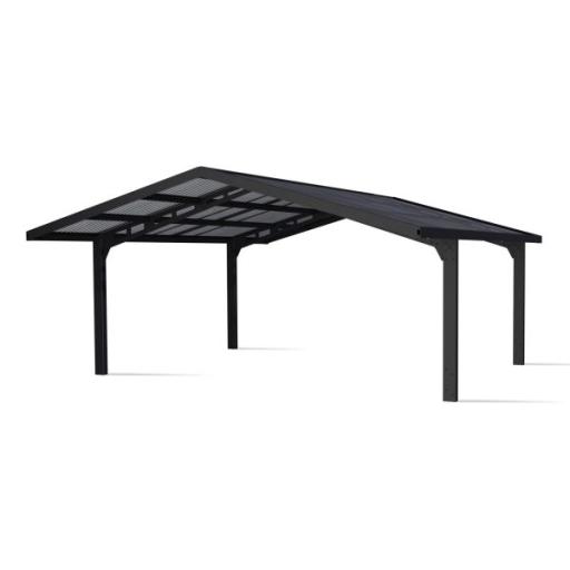 Sydney Double Apex 20ft x 20ft Carport - Black Aluminium
