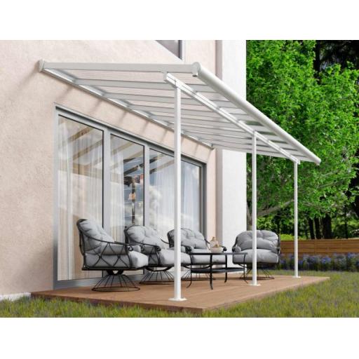 Sierra Patio Cover 2.2m x 4.5m - Grey Aluminium Frame & Clear Polycarbonate