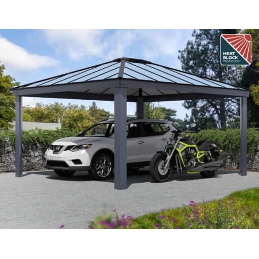 Colorado 14ft x 16ft Carport - Grey Aluminium