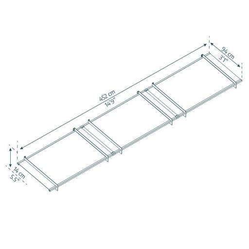 Nancy 4.7m x 0.9m Door Canopy - Grey Aluminium Frame