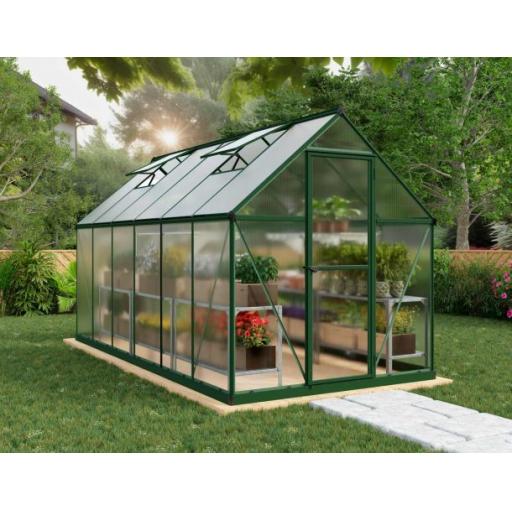 Mythos 6ft x 12ft Polycarbonate Greenhouse - Silver Frame