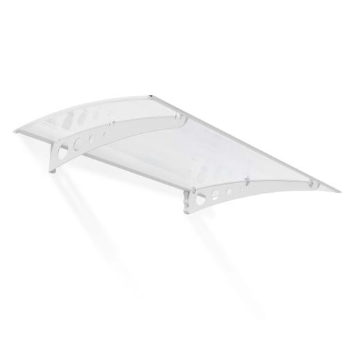 Lyra 1.4m x 0.9m Door Canopy - White Aluminium Frame & Twinwall Polycarbonate