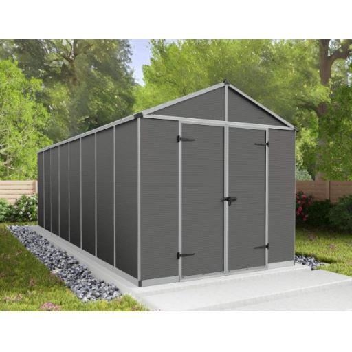 Rubicon 8ft x 20ft Shed With Floor - Dark Grey Panels
