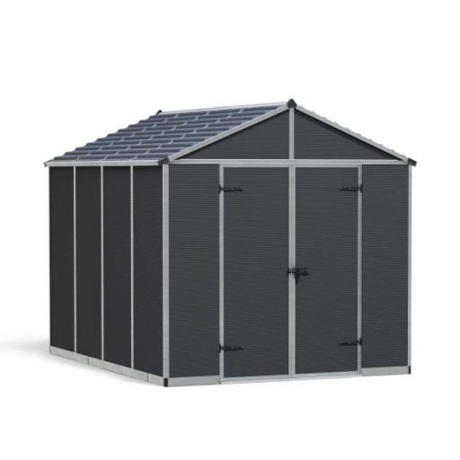 Rubicon 8ft x 10ft Shed With Floor - Dark Grey Panels