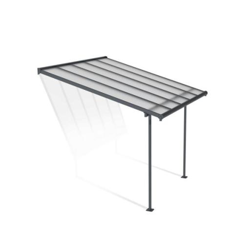 Sierra Patio Cover 3m x 3m - Grey Aluminium Frame & Clear Polycarbonate