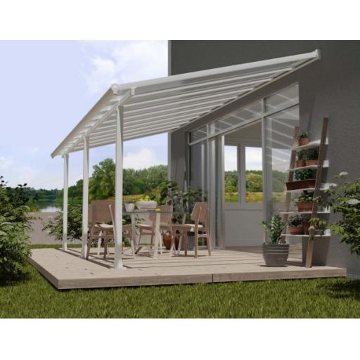 Olympia Patio Cover 3m x 6.2m - Grey Aluminium Frame & Clear Polycarbonate