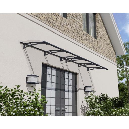 Aquila 4m x 0.9m Door Canopy - Grey Aluminium Frame