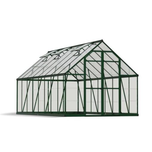 Balance 8ft x 16ft Polycarbonate Greenhouse - Green Frame