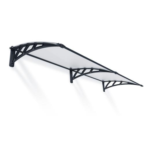 Neo 2.4m x 0.75m Door Canopy - Grey Aluminium Frame