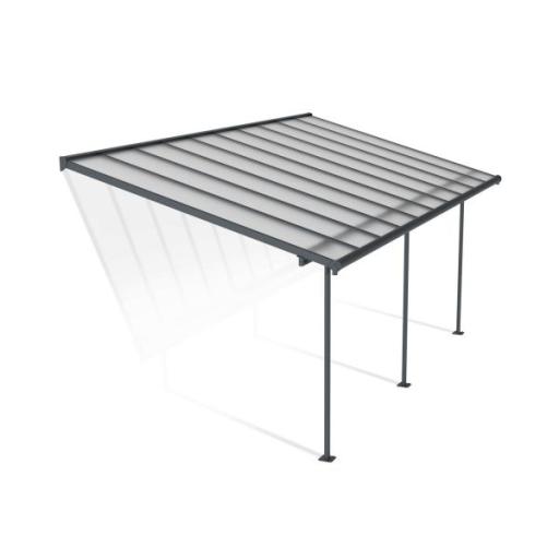 Sierra Patio Cover 3m x 6.2m - Grey Aluminium Frame & Clear Polycarbonate