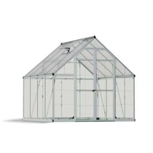 Balance 8ft x 8ft Polycarbonate Greenhouse - Silver Frame