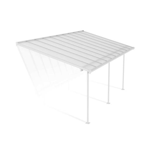 Sierra Patio Cover 3m x 6.2m - White Aluminium Frame & Clear Polycarbonate
