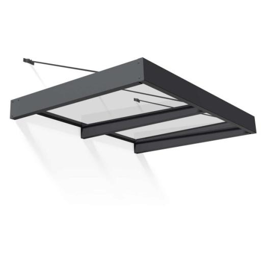 Sophia XL 1.92m x 1.4m Door Canopy - Grey Aluminium Frame