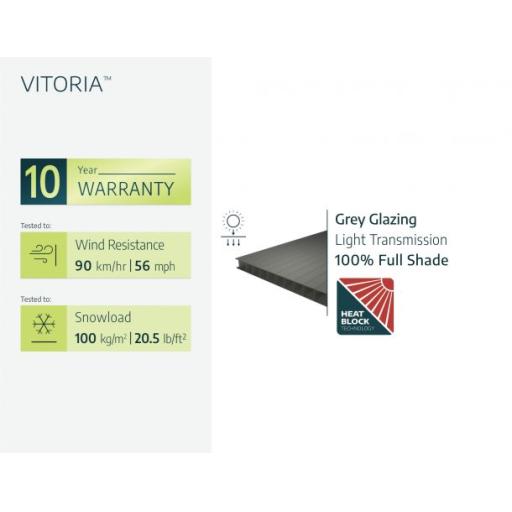 Vitoria 10ft x 17ft  Carport - Grey Aluminium