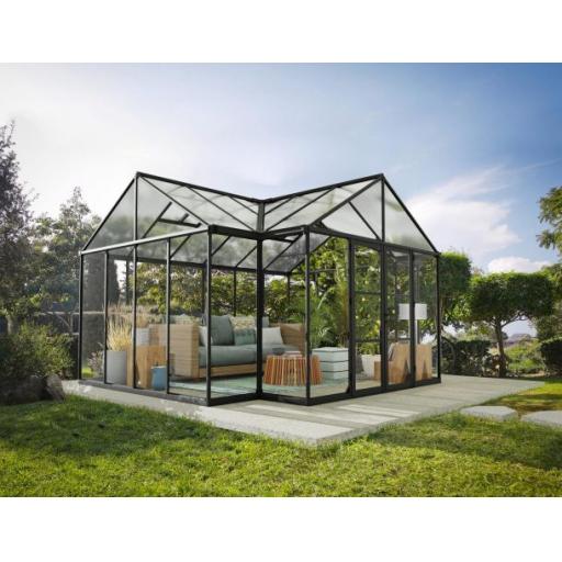 Triomphe 13ft x 15ft (173.2 sq. ft.) Polycarbonate Greenhouse - Black Frame
