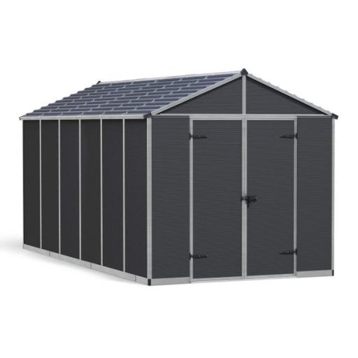 Rubicon 8ft x 15ft Garden Shed With Floor - Dark Grey