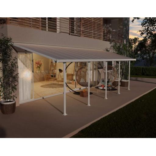 Feria Patio Cover 3m x 8.5m - Grey Aluminium Frame & Clear Polycarbonate