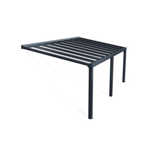 Stockholm Patio Cover 3.4m x 6.6m - Grey Aluminium Frame & Clear Polycarbonate