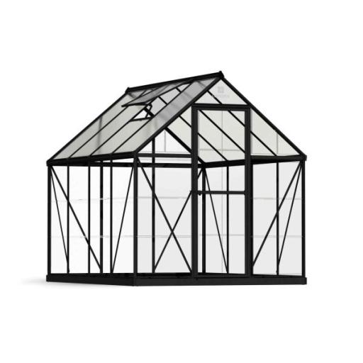 Hybrid 6ft x 8ft Polycarbonate Greenhouse - Black Frame