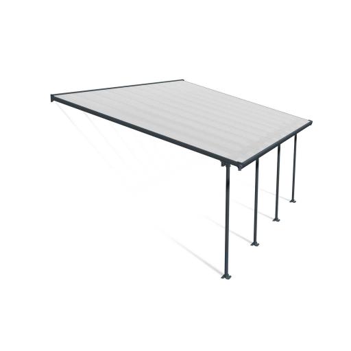 Feria Patio Cover 4m x 6m - Grey Aluminium Frame & Clear Polycarbonate