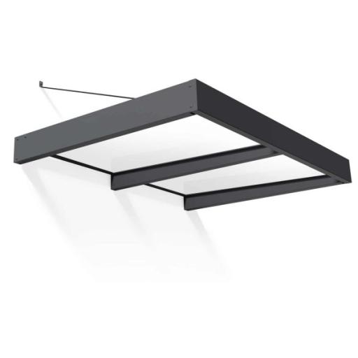 Sophia XL 1.92m x 1.4m Door Canopy - Grey Aluminium Frame & White Opal Panels