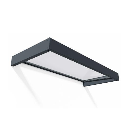 Sophia 2m x 0.9m Door Canopy - Grey Aluminium Frame