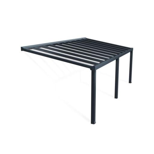Stockholm Patio Cover 3.4m x 7.3m - Grey Aluminium Frame & Clear Polycarbonate