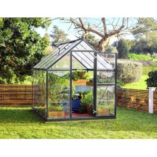 Hybrid 6ft x 8ft Polycarbonate Greenhouse - Black Frame