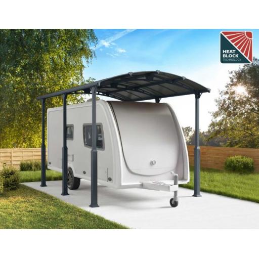 Alpine 12' x 17' Extra High Carport - Grey Aluminium & Twin-wall Polycarbonate Roof Panels