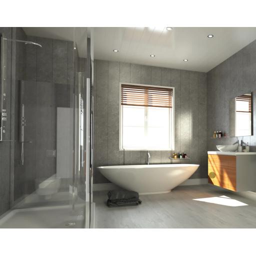 picture of grey bathroom and shower wall cladding panels