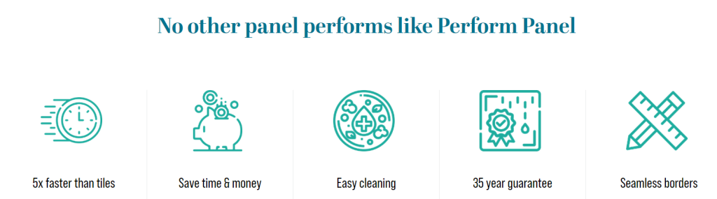 a picture showing the benefits of perform panel