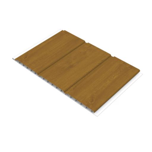Golden Oak 300mm x 10mm uPVC Hollow Soffit Board - 5m