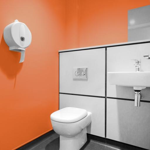 orange pvc in a toilet