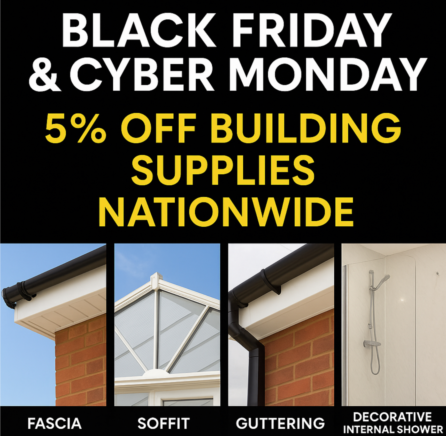 Black Friday & Cyber Monday: 5% Off Building Supplies Nationwide