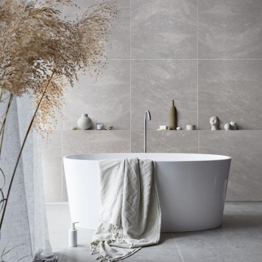 Natural Slate Brushed Tile Effect Shower Wall Panel