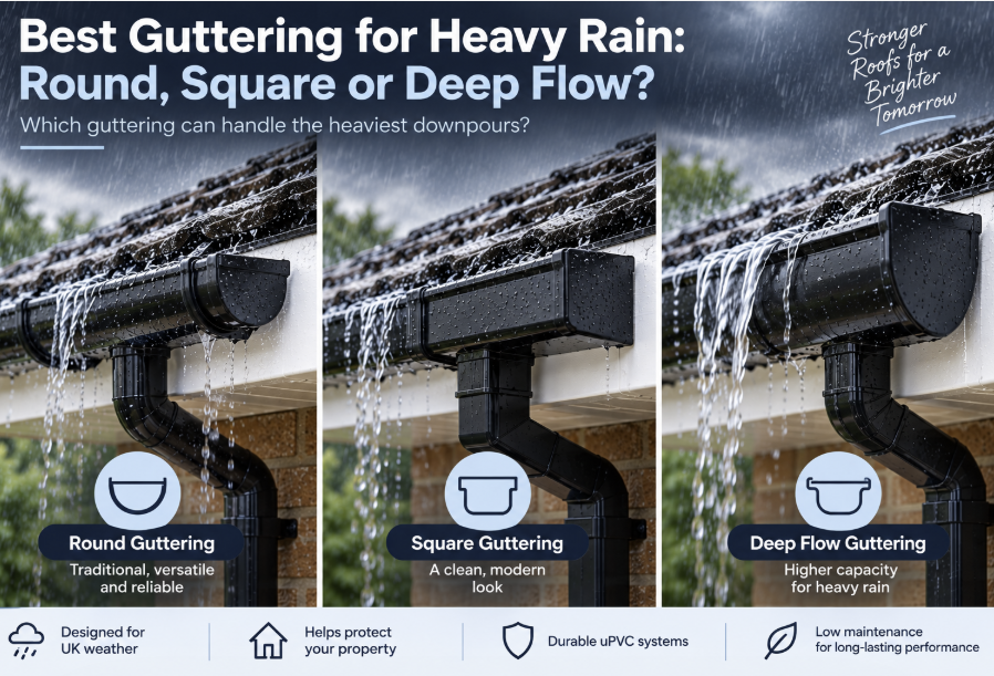 Best Guttering for Heavy Rain: Round, Square or Deepflow?